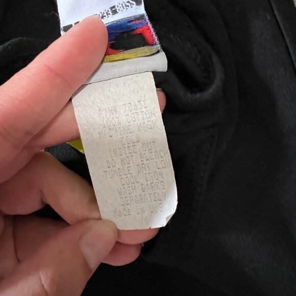 Vintage Varsity cheer tank top womens medium black orange love sporty USA 90s - Picture 6 of 9